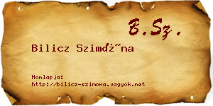 Bilicz Szimóna névjegykártya